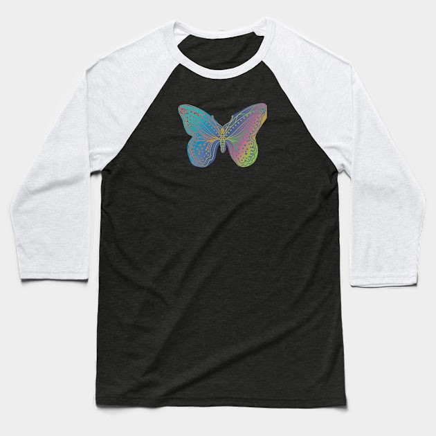 Butterfly pattern Baseball T-Shirt by Xatutik-Art